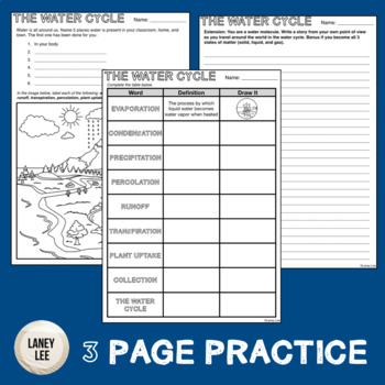 The Water Cycle - Guided Reading + Worksheets - PDF & Digital - Laney Lee