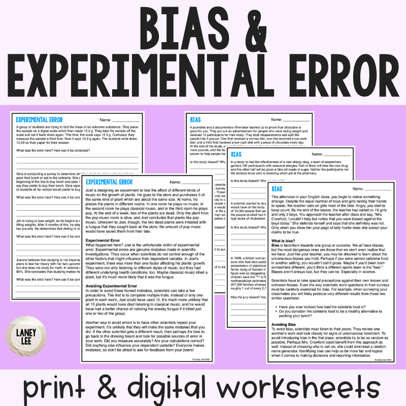 Bias and Experimental Error Guided Reading