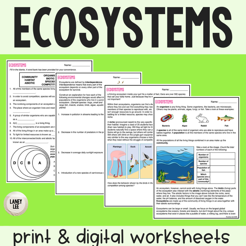 Ecosystems Guided Reading