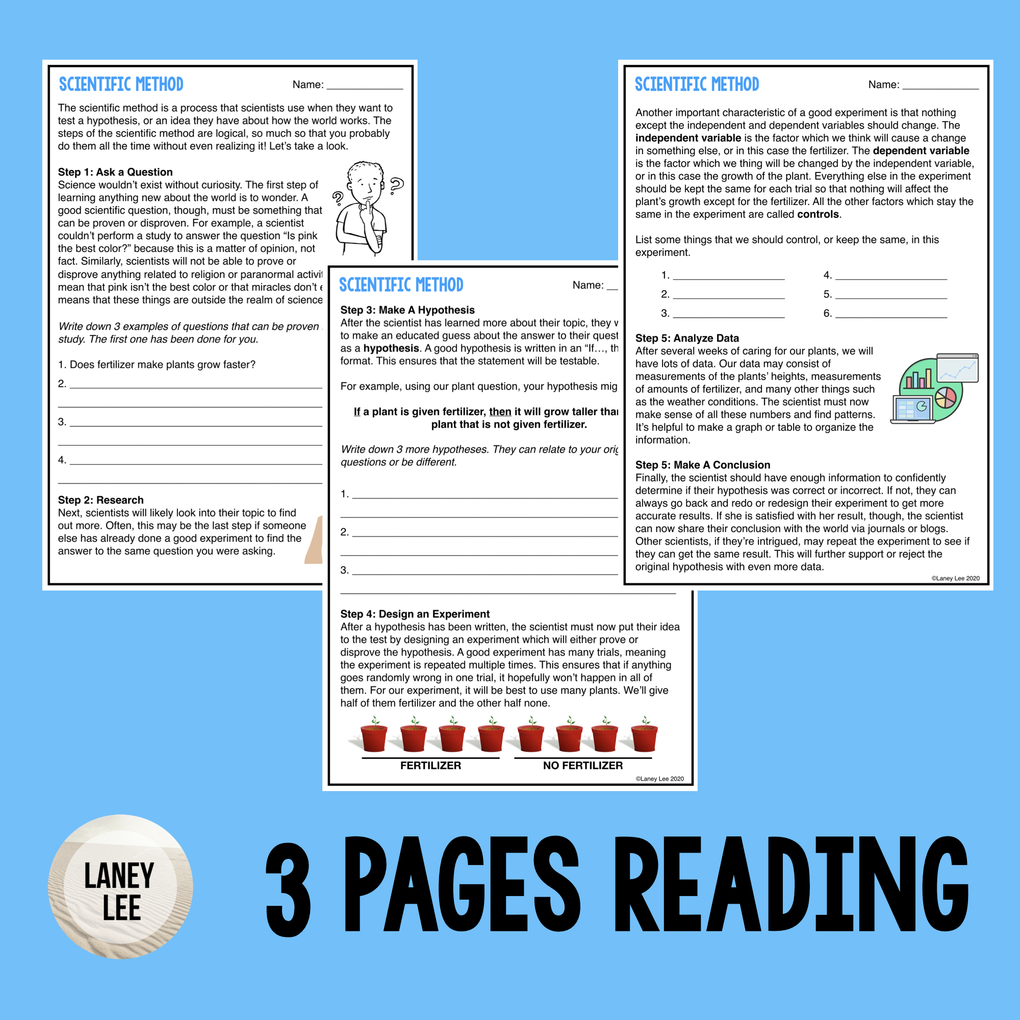 Scientific Method Guided Reading Worksheet - PDF & Digital Throughout Scientific Method Examples Worksheet