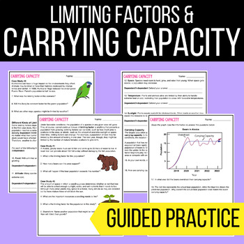 Carrying Capacity & Limiting Factor Print & Digital Worksheet