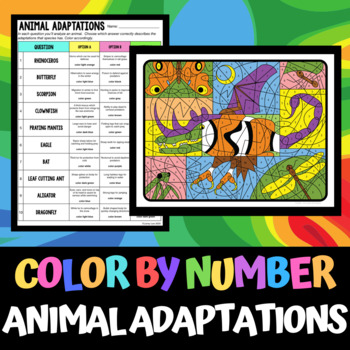 Animal Adaptations - Color by Number - Laney Lee