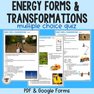 Energy Forms and Transformations quiz