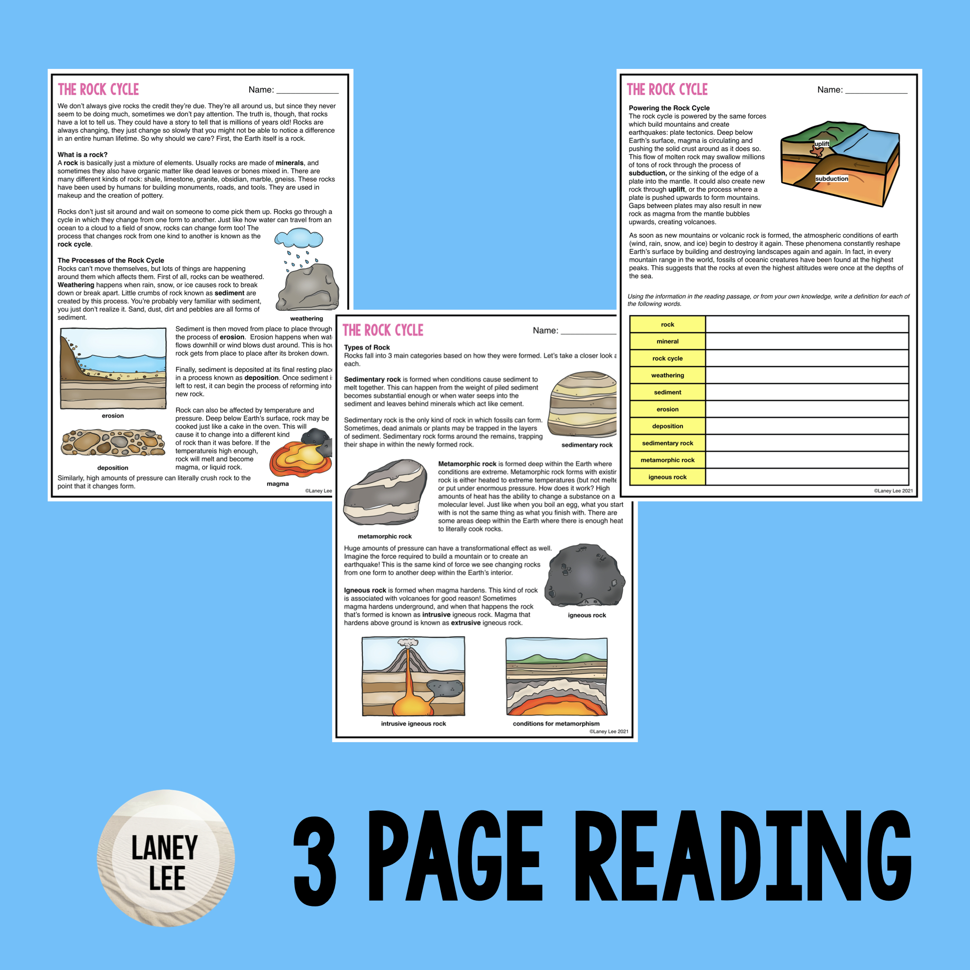 Rock Cycle Guided Reading - PDF & Digital Worksheets Inside Rock Cycle Worksheet Answers