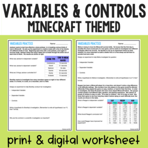 Identifying Variables and Controls Practice Worksheet