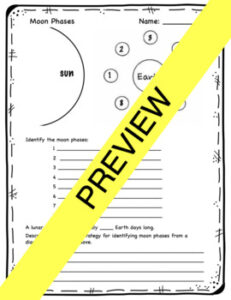 Moon Phases Practice Worksheet with Answer Key - Laney Lee