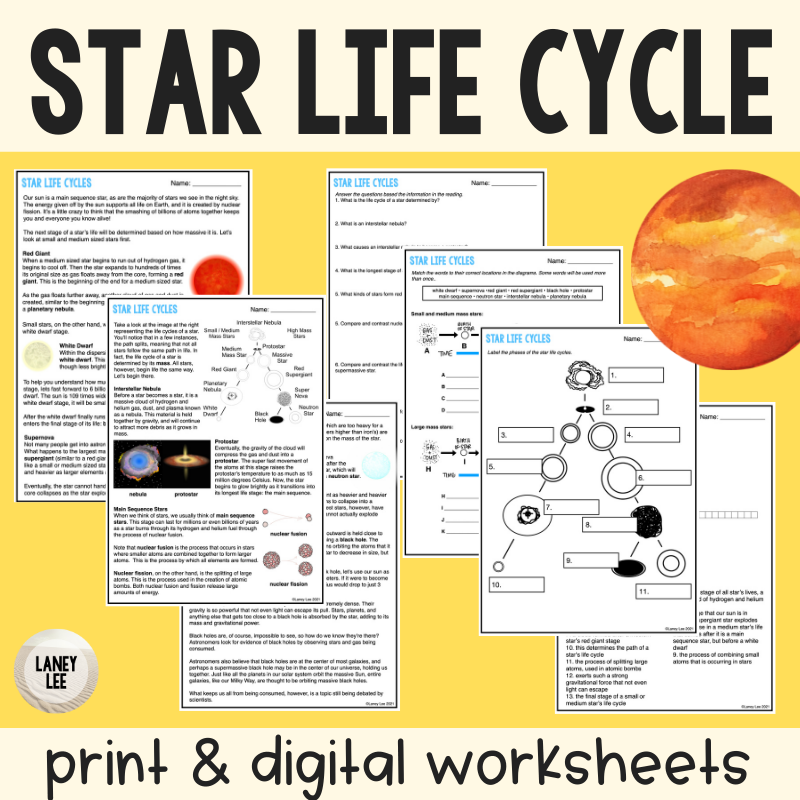 Star Life Cycle Guided Reading