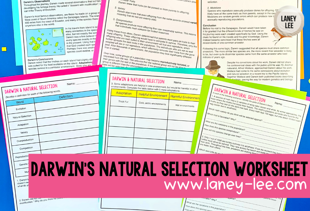 Darwin's Natural Selection Worksheet