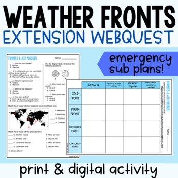 Weather fronts Extension Webquest