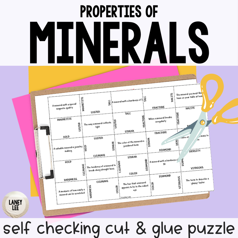 Minerals Cut and Glue Puzzle