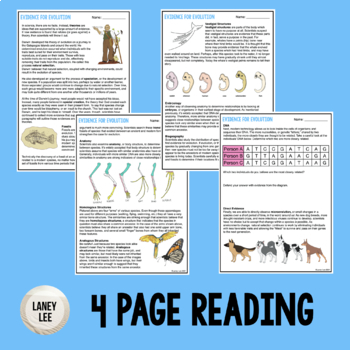 evidence of evolution guided reading worksheet 
