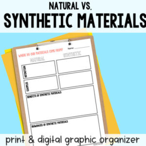 Natural vs. Synthetic Materials Graphic Organizer