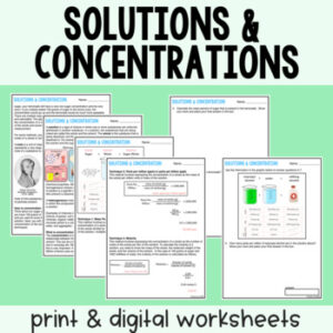 Solutions and concentrations guided reading