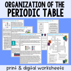 Organization of the Periodic Table Guided Reading