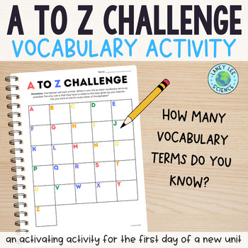 A to Z Challenge Vocabulary Activity
