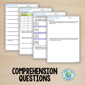 geologic time ordovician and silurian worksheets