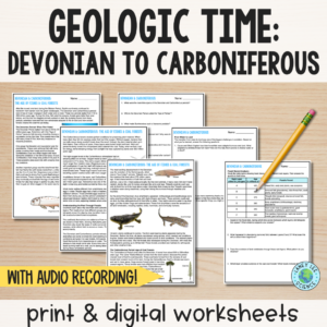 Geologic Time: Devonian to Carboniferous Worksheets