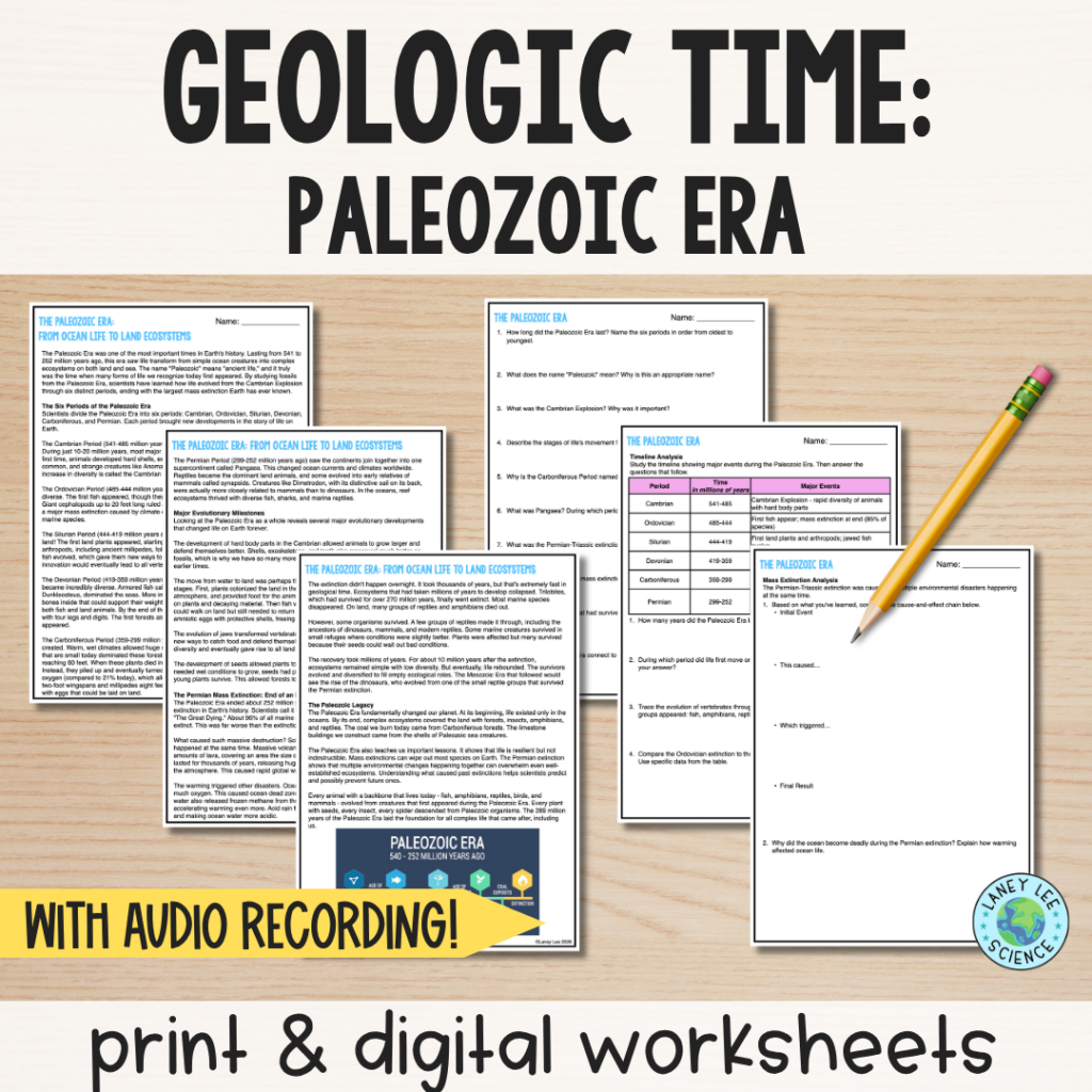 Paleozoic Era Worksheets