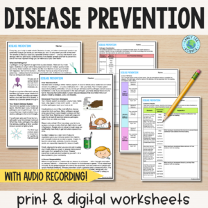 disease prevention worksheets