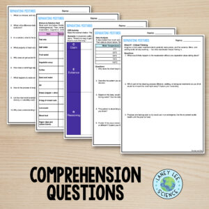 separating mixtures worksheets