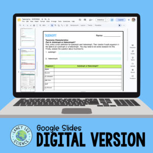 taxonomy worksheets